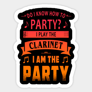 Clarinet Player Party Sticker